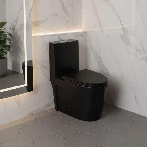 Matte Black Brazil dual flush oem odm siphnic one piece toilet