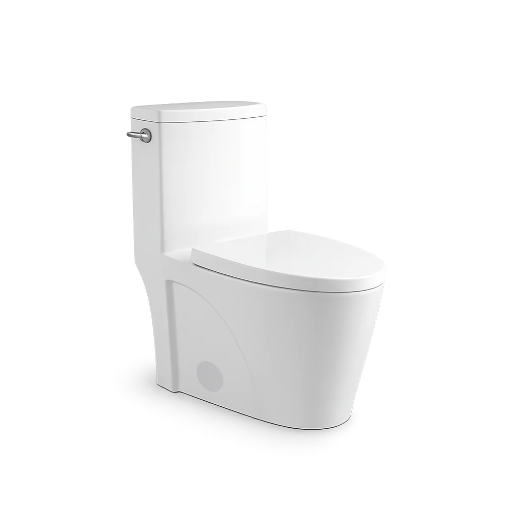 Top Flush Bathroom Ceramic White One Piece Toilet Set