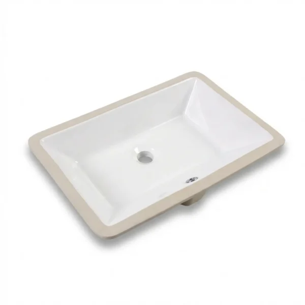 Vitreous china rectangular under-mount bathroom sink