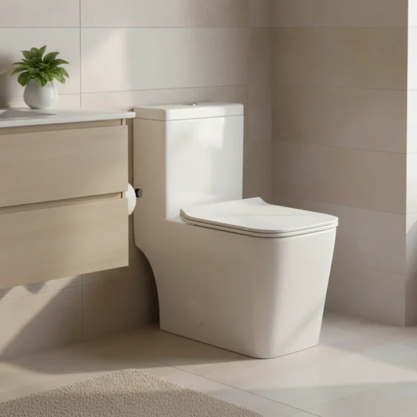 Bathroom Ceramic WC Dual Flush Floor Mounted Modern One Piece Toilet