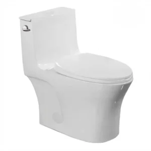 Top Flush Bathroom Easy to Cleaning Ceramic White One Piece Toilet Set